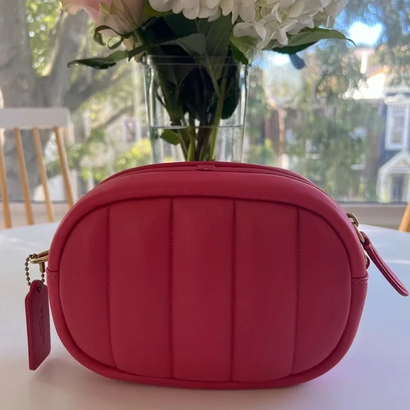 NWT Coach Pink Quilted Camera Bag